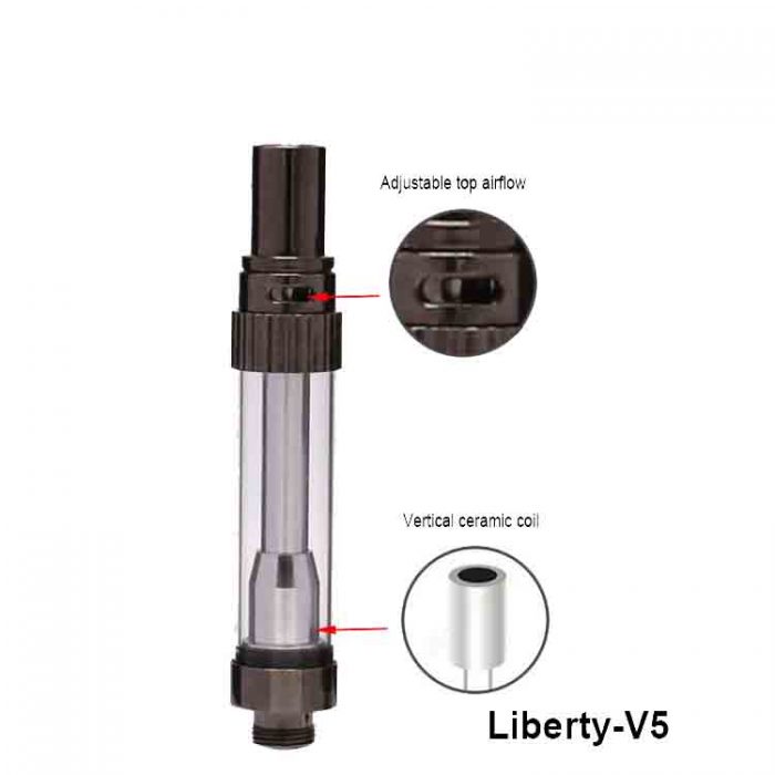 liberty v5 cartridge, v5 cartridge, cbd cartridge, top airflow, cbd tank, cbd vape pen, cbd atomizer