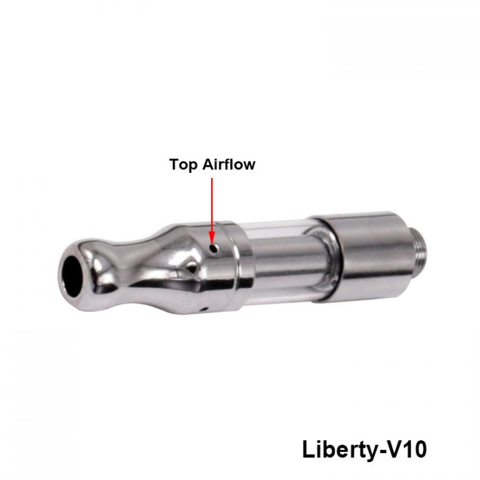 liberty v10 cartridge, v10 cartridge, cbd cartridge, top airflow, cbd tank, cbd vape pen, cbd atomizer