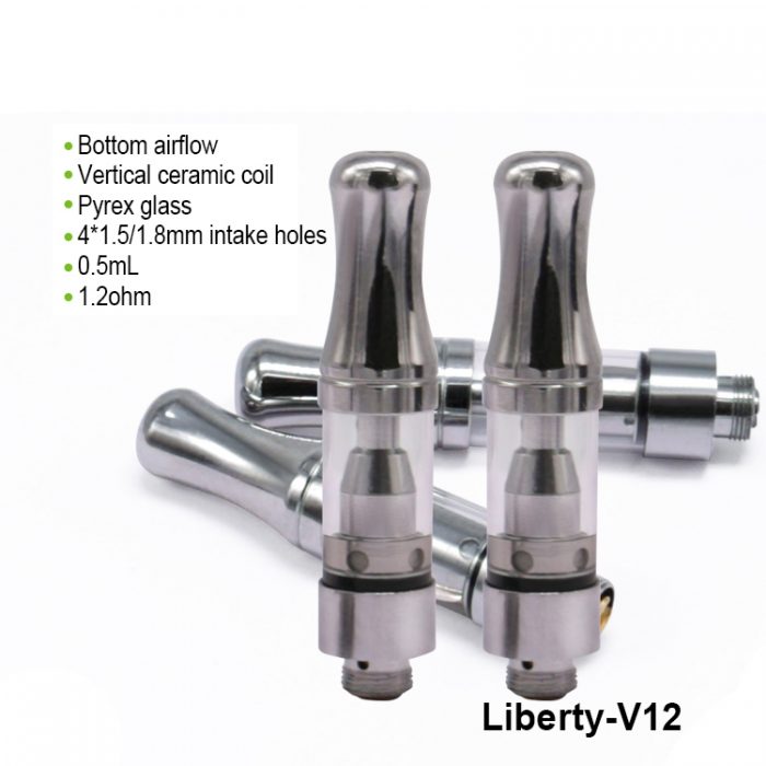 liberty v12 cartridge, v12 cartridge, cbd cartridge, top airflow, cbd tank, cbd vape pen, cbd atomizer