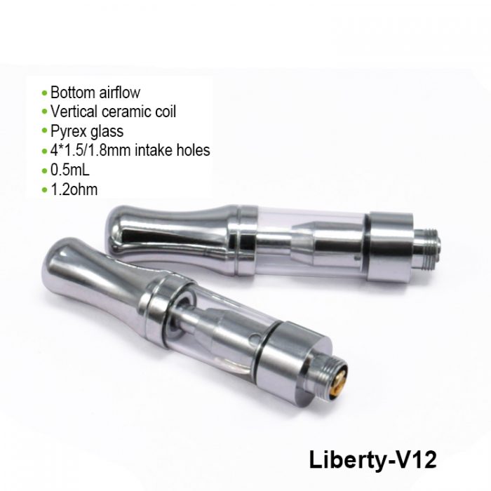 liberty v12 cartridge, v12 cartridge, cbd cartridge, top airflow, cbd tank, cbd vape pen, cbd atomizer