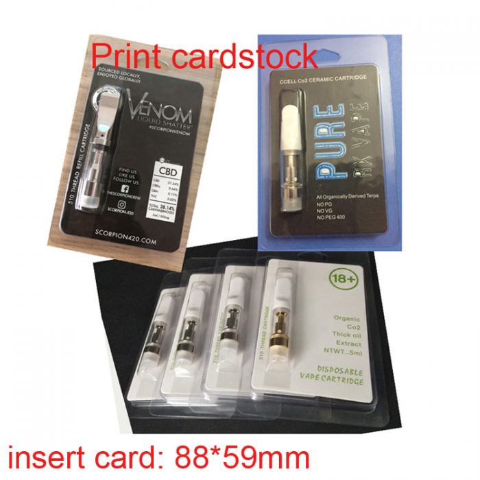 Clamshell blister packaging for vape cartridges