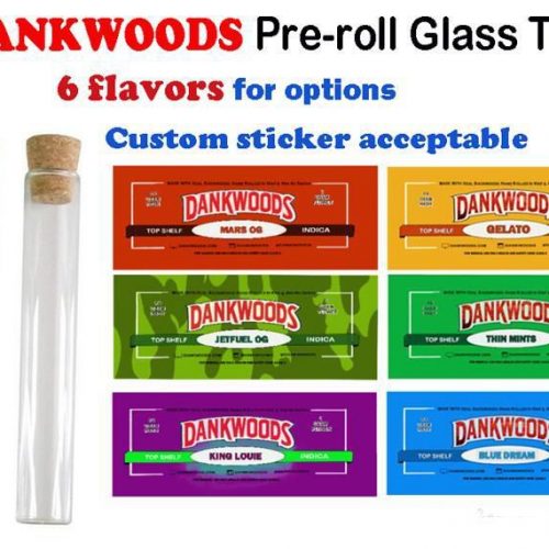 Dankwoods Flat glass cork bottle with stickers