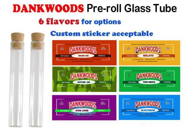 Dankwoods Flat glass cork bottle with stickers