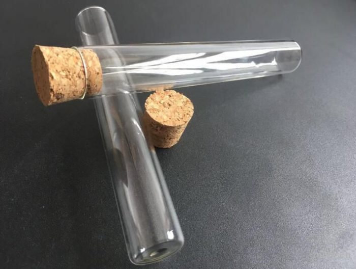 Dankwoods Flat glass cork bottle with stickers