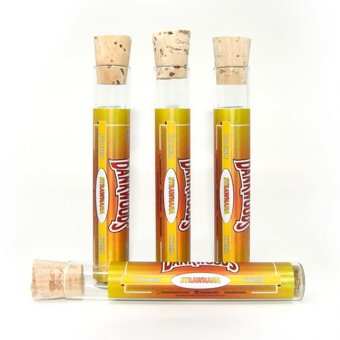 Dankwoods Flat glass cork bottle with stickers