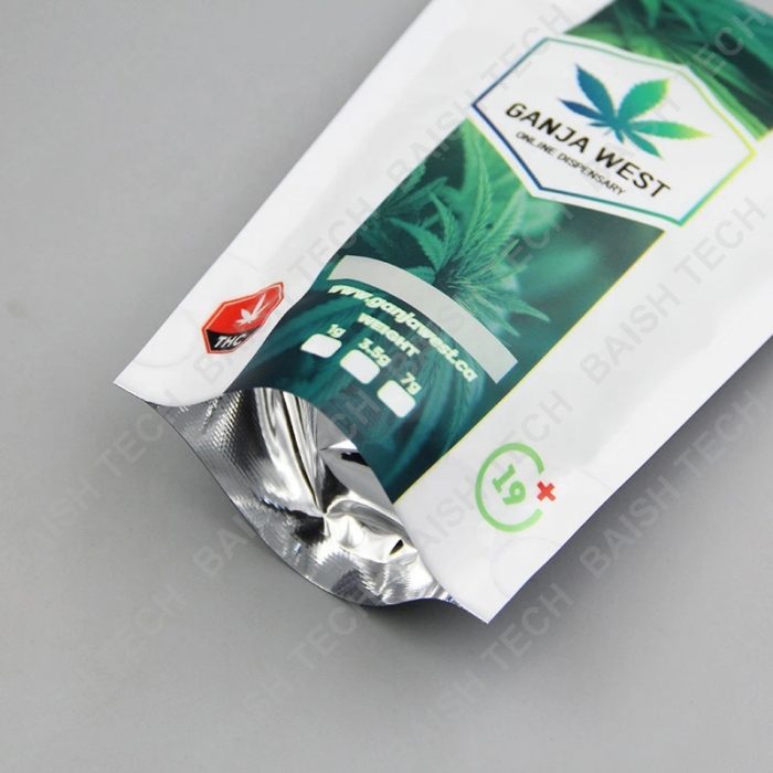 Custom printed resealable organic weed packaging bag - Image 6