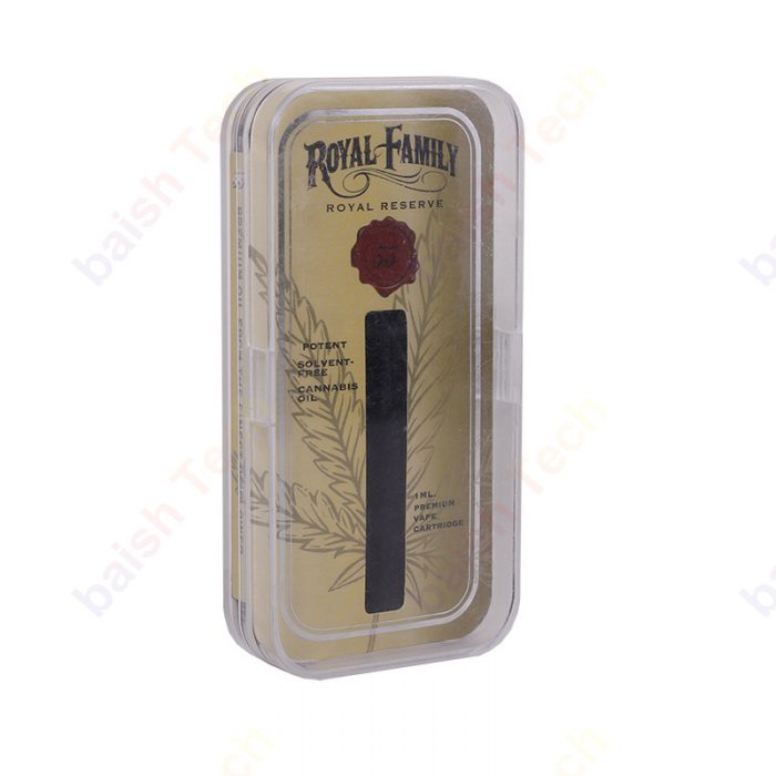 BK vape cartridge clear plastic box packaging with insert foam