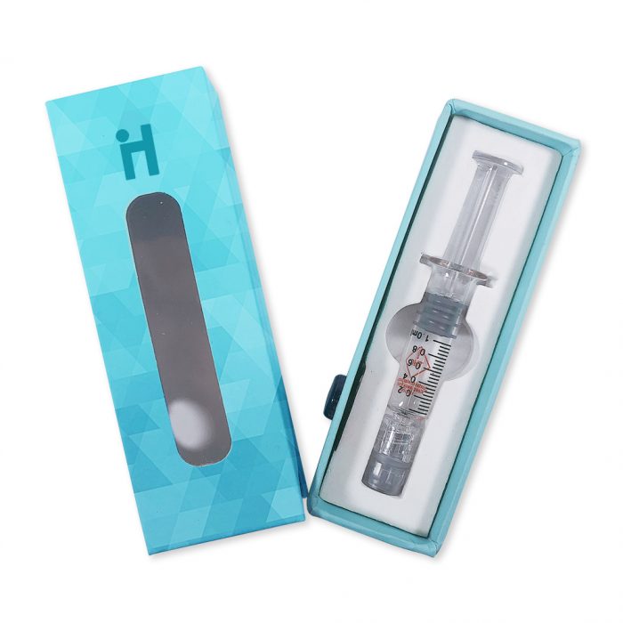 Childproof draw box packaging for CBD glass syringes
