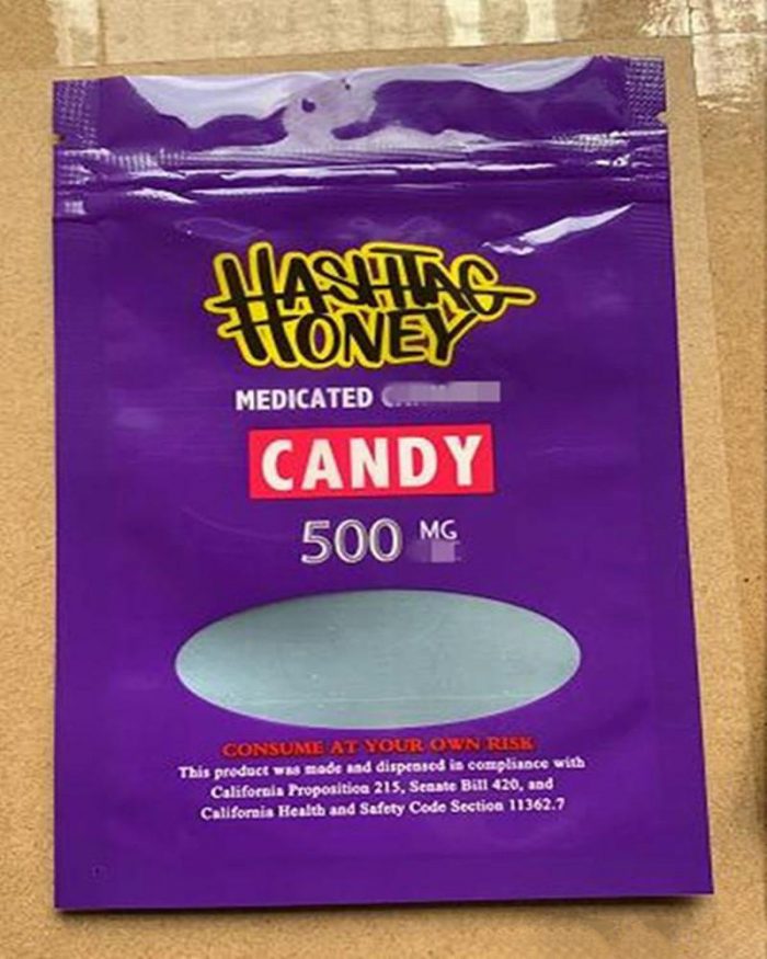 HASHTAG HONEY Medicated 500mg Candy Bag packaging Hashtag Honey Candy bag