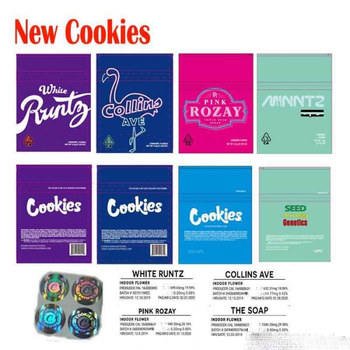 Cookies California SF White Runtz Collins Ave Pink Rozay The Soap Kush Animal Minntz Seed Junky Genetics Packaging Bags For Dry Herb Flower