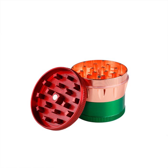 Wine Glass Contrast Color 50mm 4 Layer Zinc Alloy Grinder - Image 4