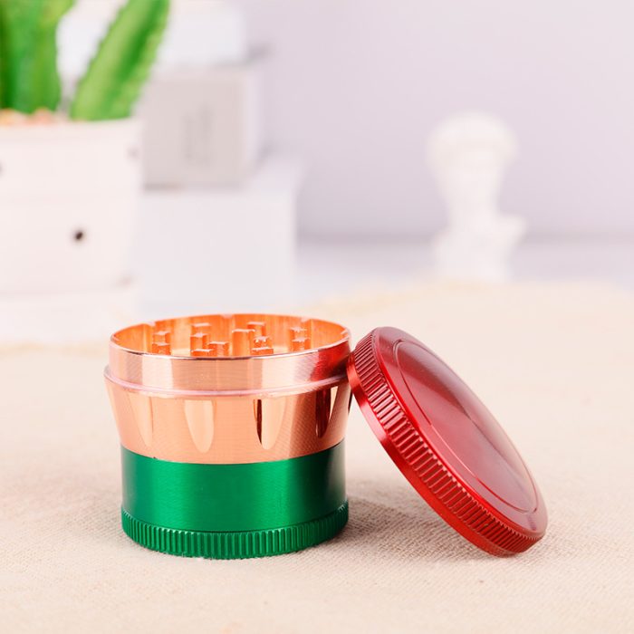 Wine Glass Contrast Color 50mm 4 Layer Zinc Alloy Grinder - Image 6