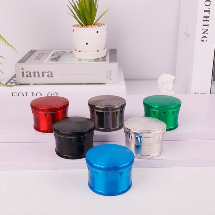 Wine Glass Contrast Color 50mm 4 Layer Zinc Alloy Grinder - Image 2