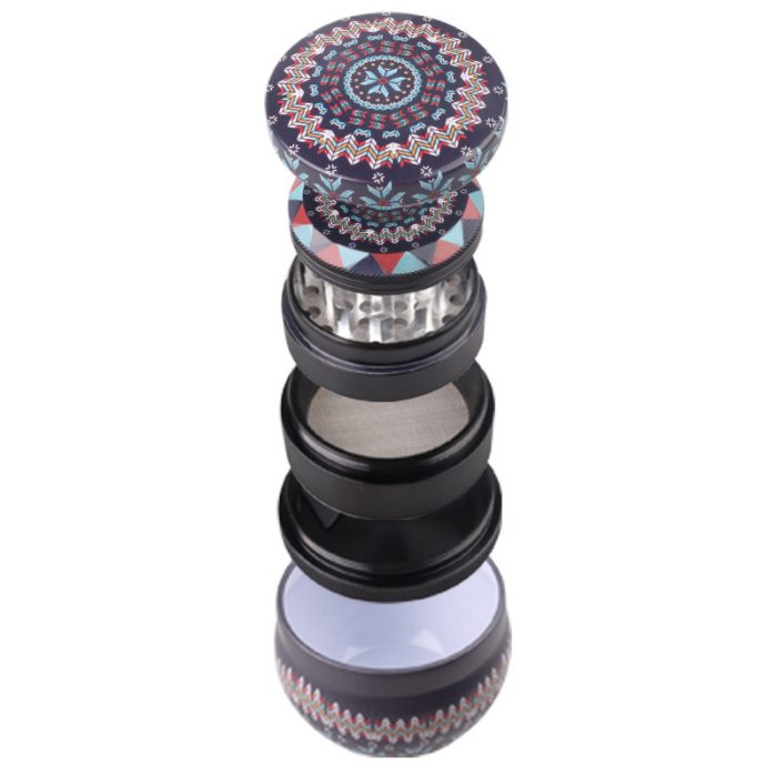 Drum-shaped aluminum alloy kaleidoscope 50mm four-layer water chestnut grinder - Image 2