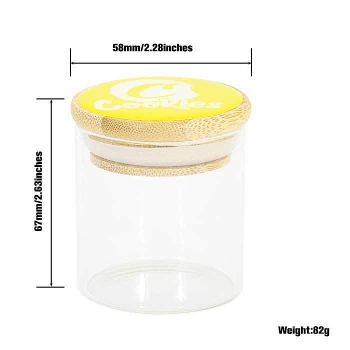 Cookies 70mm Bamboo Lid Glass Storage Jar - Image 2