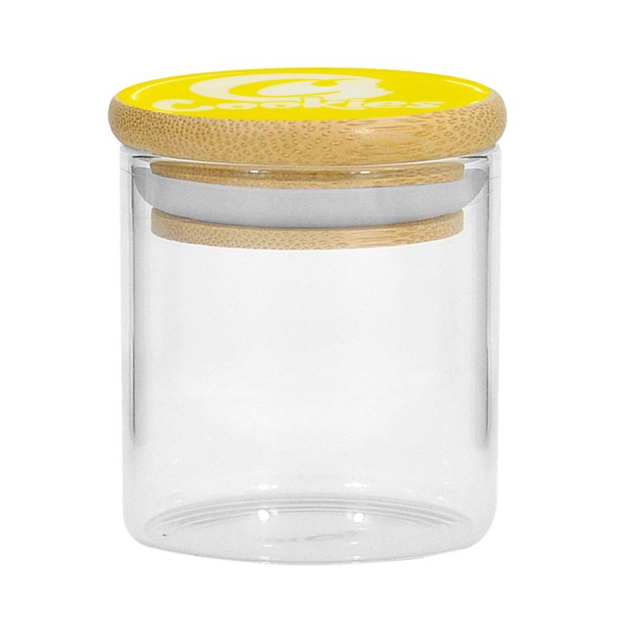Cookies 70mm Bamboo Lid Glass Storage Jar - Image 3