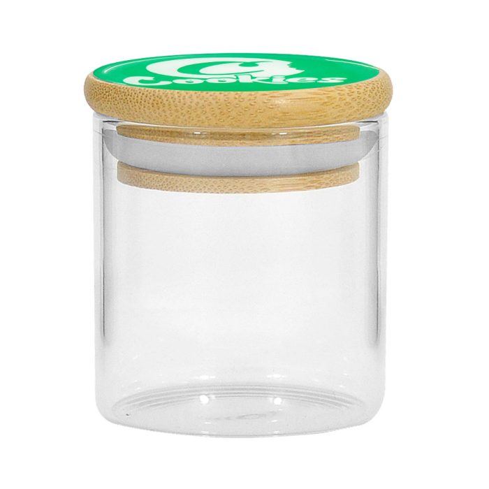 Cookies 70mm Bamboo Lid Glass Storage Jar - Image 4