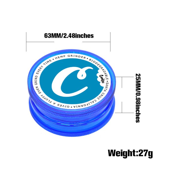 Two-layer 63mm plastic smoke grinder COOKIES plastic smoke grinder - Image 2