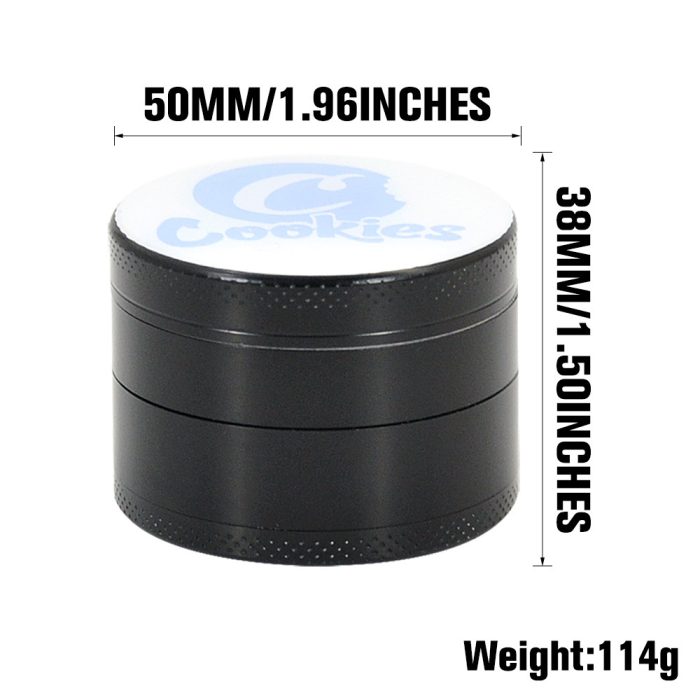 Cookies Zinc alloy four-layer 50mm smoke grinder - Image 3