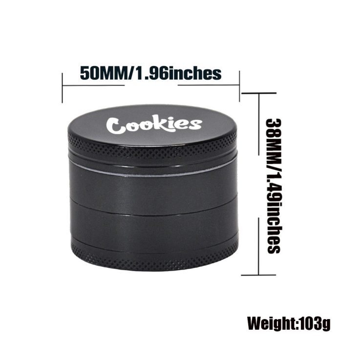 Cookies 50mm four-layer grinder Zinc alloy metal smoke grinder - Image 2