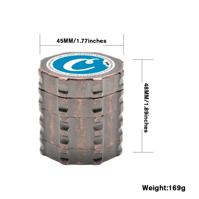 Cookies Bronze Four Layer Zinc Alloy Grinder