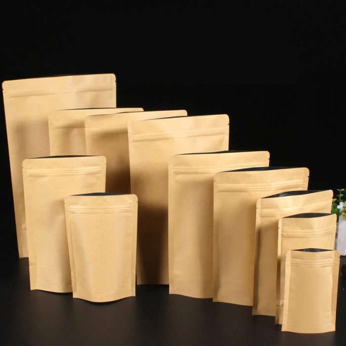 Packing Bags 11 Sizes Brown Kraft Paper Standup Bags - Image 2