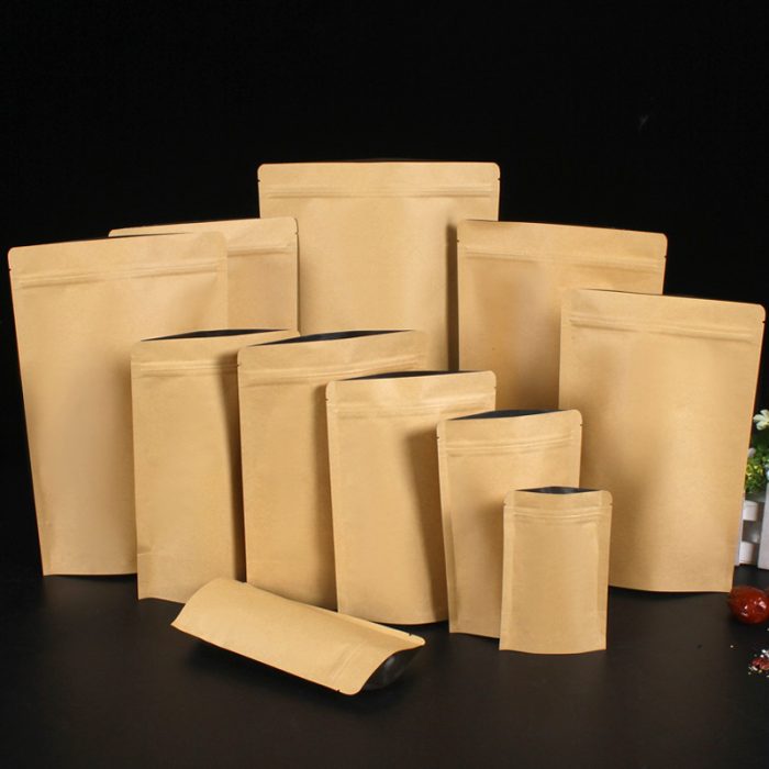 Packing Bags 11 Sizes Brown Kraft Paper Standup Bags - Image 3