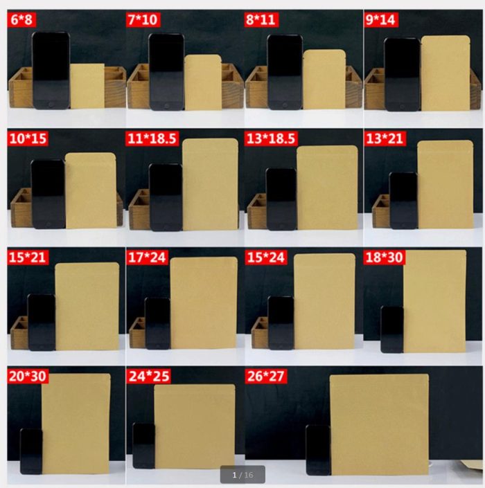 100pcs resealable kraft brown flat bottom packaging bags - Image 5