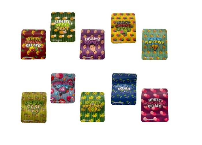 Packaging Bag 3.5g Gummy Candy Sour black cherry guaua bubblegum Resealable Mylar Bag