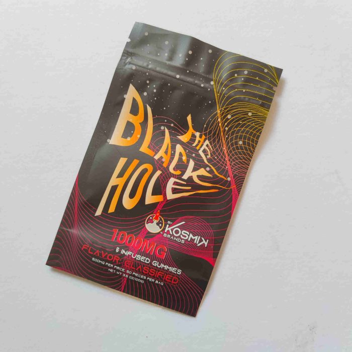 The black hole kosmik mylar bags sour fruit gummies packing bags