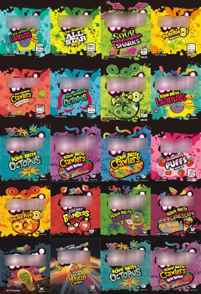 Sour candy gummy medicated mylar bag - Image 4
