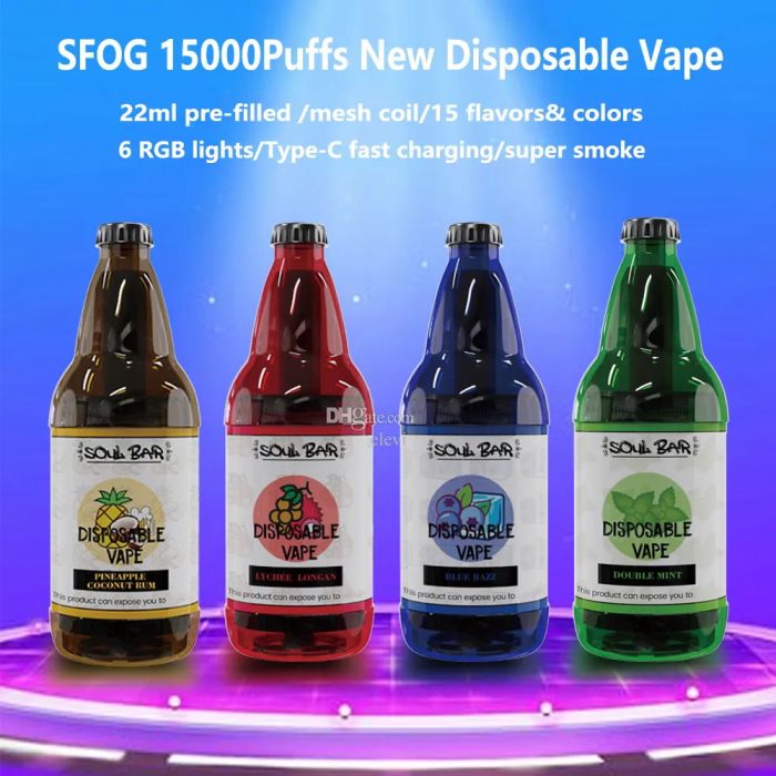 wholeslaes SFOG SOUL BAR 15000 Disposable Vape